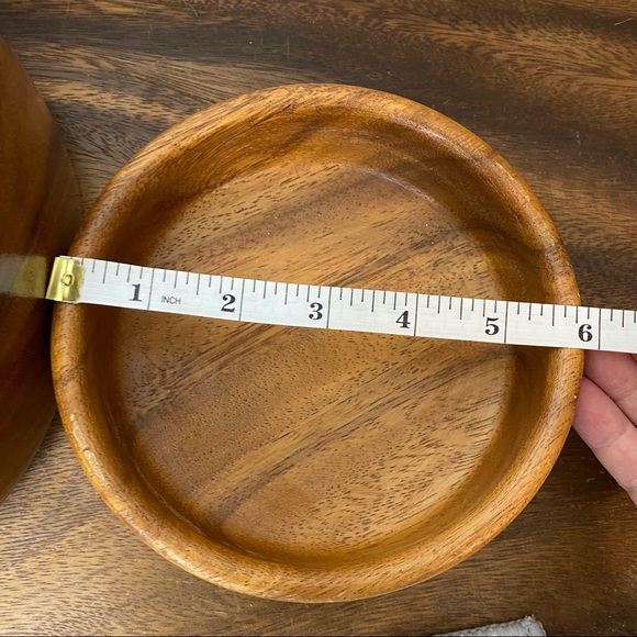 Mid Century Teak Chip & Dip Wood Bowls - Picture 10 of 10